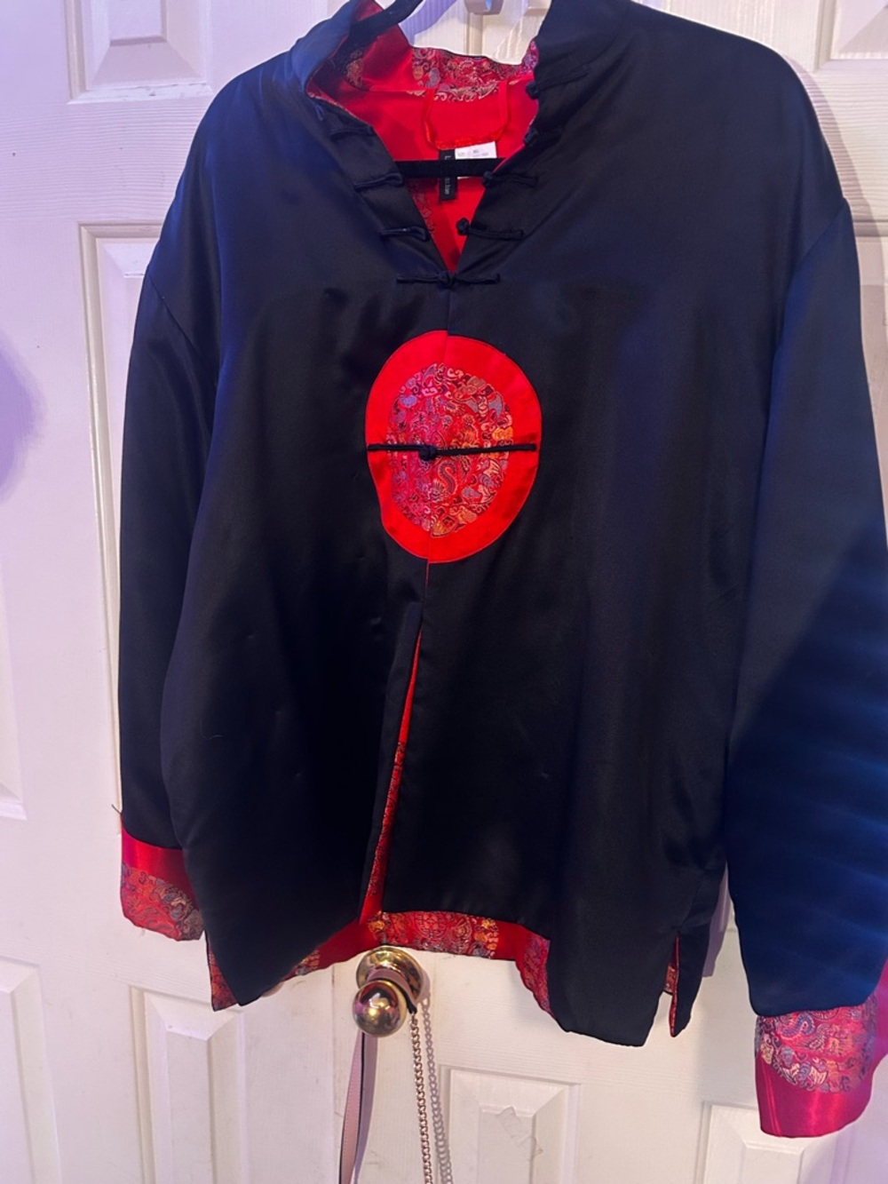 Classic Black and Red Men’s Changshan Jacket